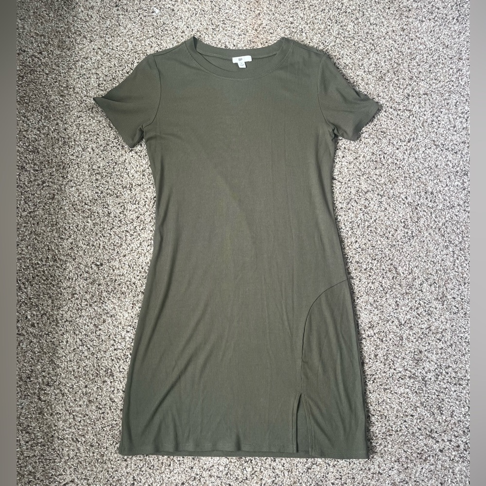 bp Short Sleeve Dress Army Green Size M